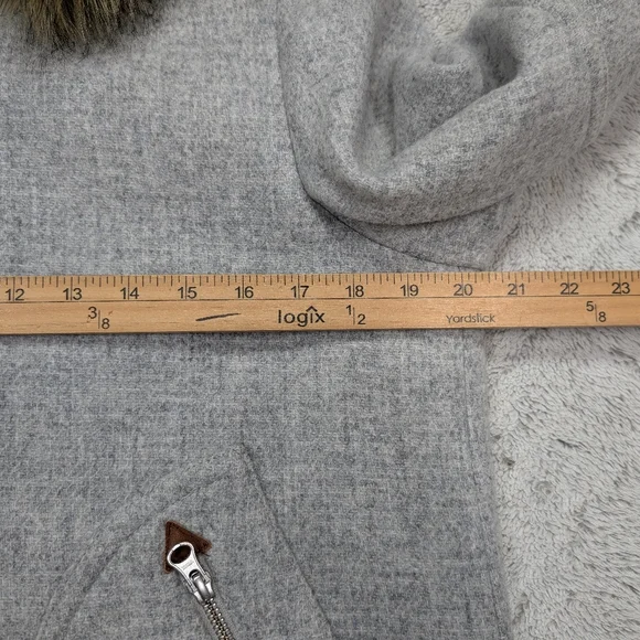 J. Crew Jacket Womens 10 T Gray Chateau Parka Italian Stadium Cloth Wool Hooded